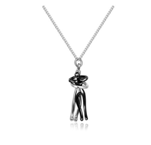 Hugging Figures Pendant Necklace (photo 8)