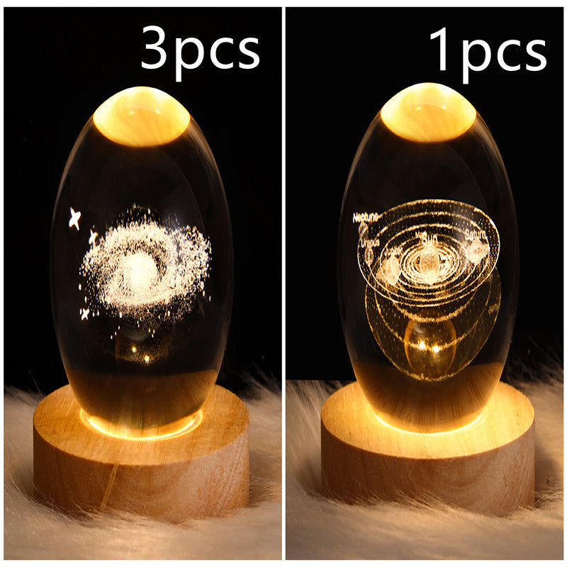 Wood Base Crystal Ball Night Lamp (photo 50)