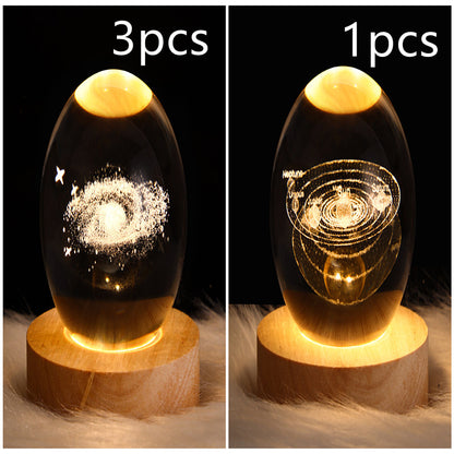 Wood Base Crystal Ball Night Lamp (photo 50)