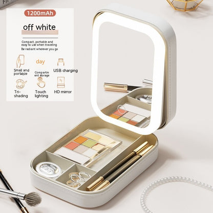 Portable Makeup Storage Case with LED Mirror (photo 4)