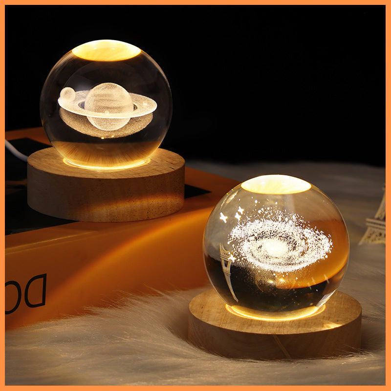 Wood Base Crystal Ball Night Lamp (photo 61)