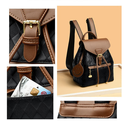 Women's PU Leather Bucket Backpack (photo 6)
