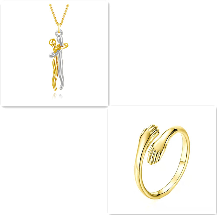 Hugging Figures Pendant Necklace (photo 14)