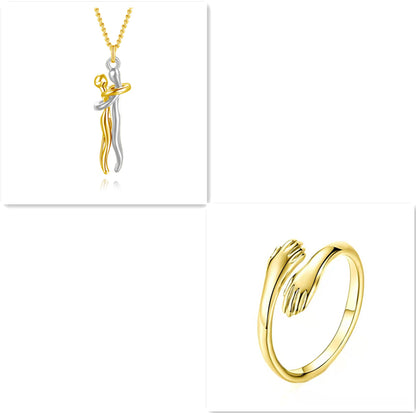 Hugging Figures Pendant Necklace (photo 14)