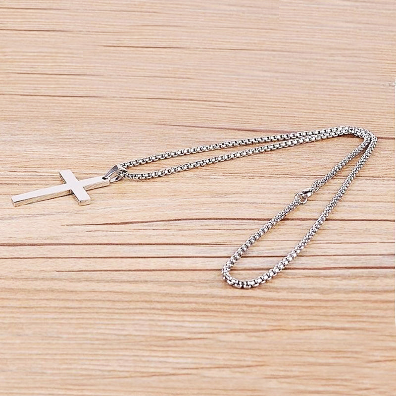 Stainless Steel Cross Pendant Necklace (photo 8)