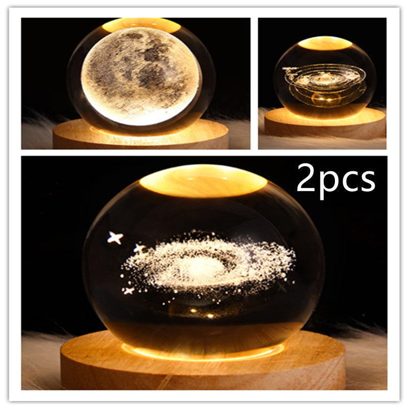 Wood Base Crystal Ball Night Lamp (photo 46)