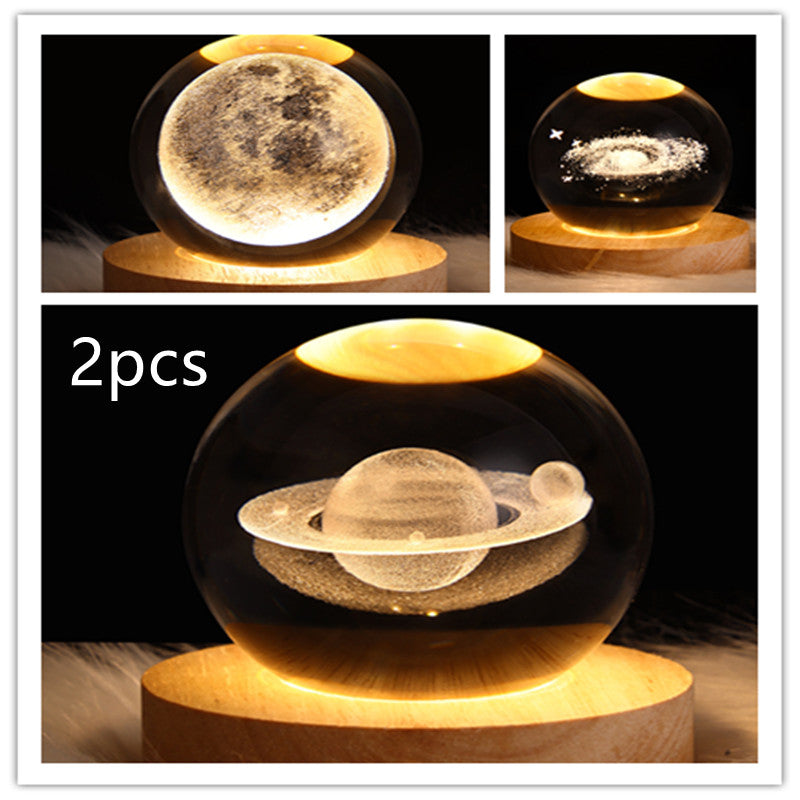 Wood Base Crystal Ball Night Lamp (photo 24)
