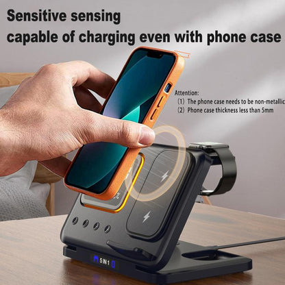 5-in-1 Wireless Charging Station with Digital Alarm Clock (photo 3)