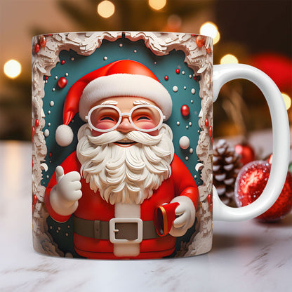 3D Santa Christmas Ceramic Mug, 325 ml (photo 9)