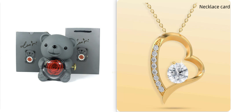 Rotating Bear and Rose Jewelry Gift Box (photo 14)