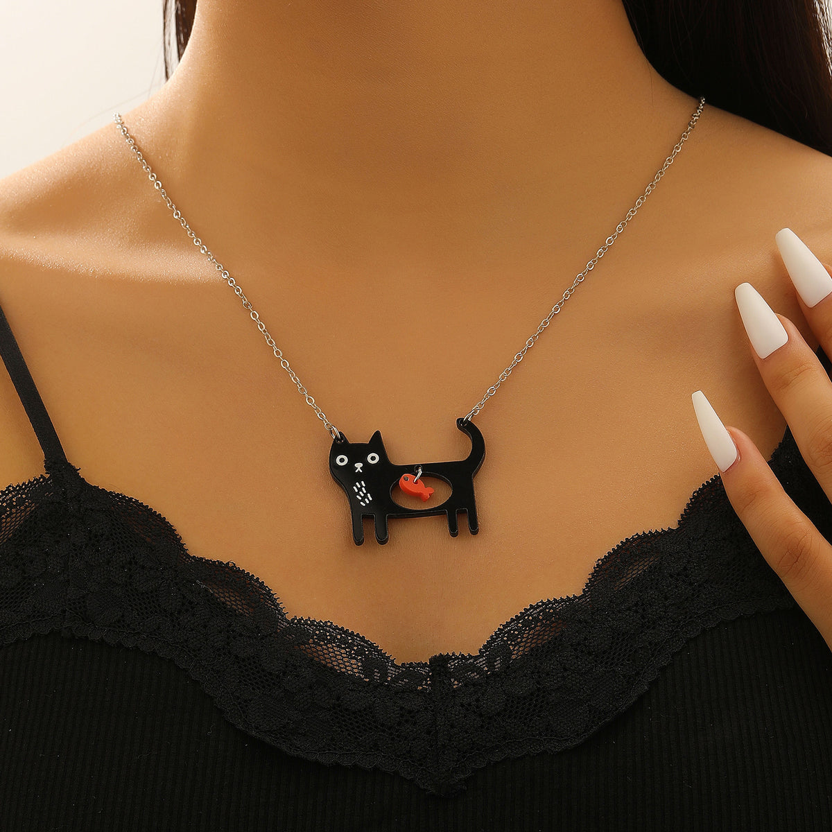 Cat and Dog Cartoon Pendant Necklace (photo 6)