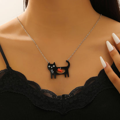 Cat and Dog Cartoon Pendant Necklace (photo 6)