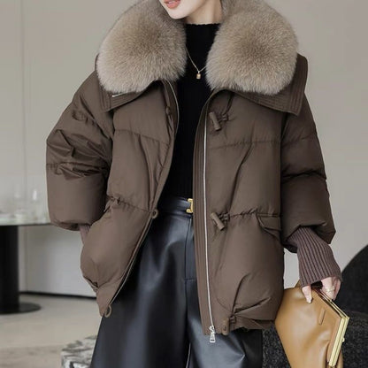 Women's Short Padded Jacket with Faux Fur Collar (photo 6)