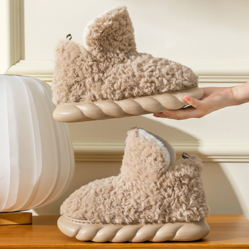 Plush High-Top House Slippers with Thick Sole (photo 15)