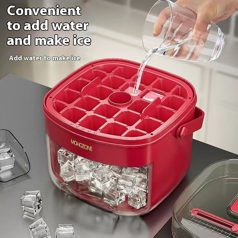 Press-Release Ice Cube Tray with Bin and Lid, 24 or 48 Cubes (photo 4)