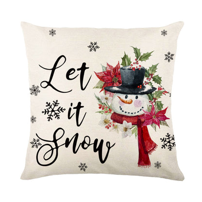 Snowflake Print Christmas Pillow Cover, 45 x 45 cm (photo 12)