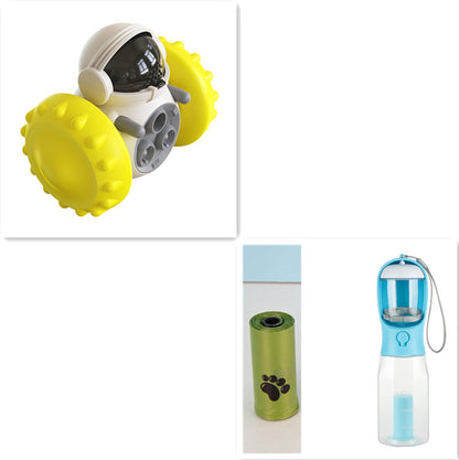 Treat-Dispensing Tumbler Toy for Dogs and Cats – Yellow Set