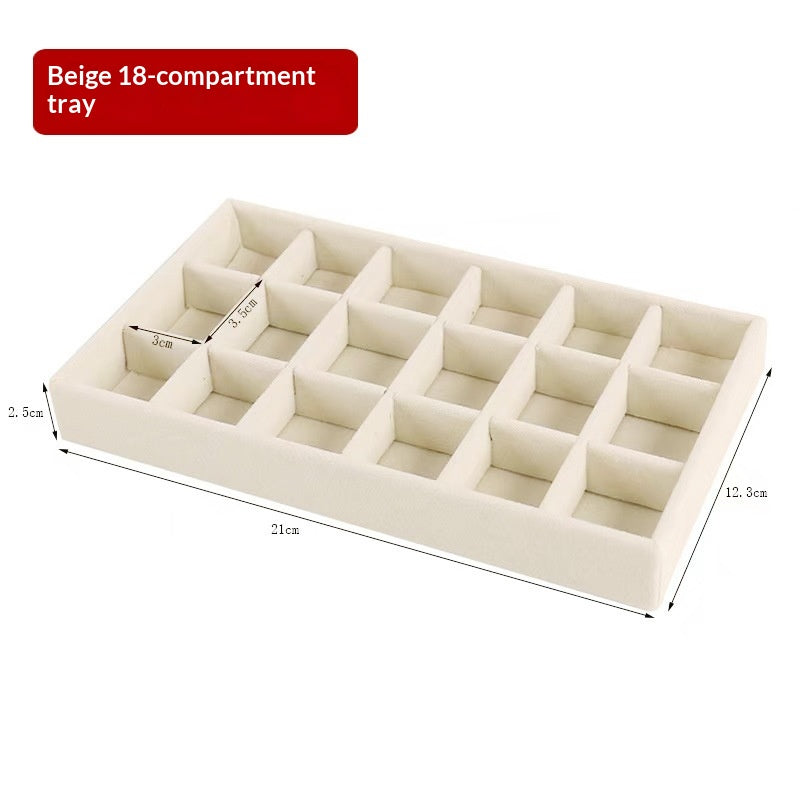 Velvet-Covered Drawer Organizer Tray - 18 Compartments (photo 7)