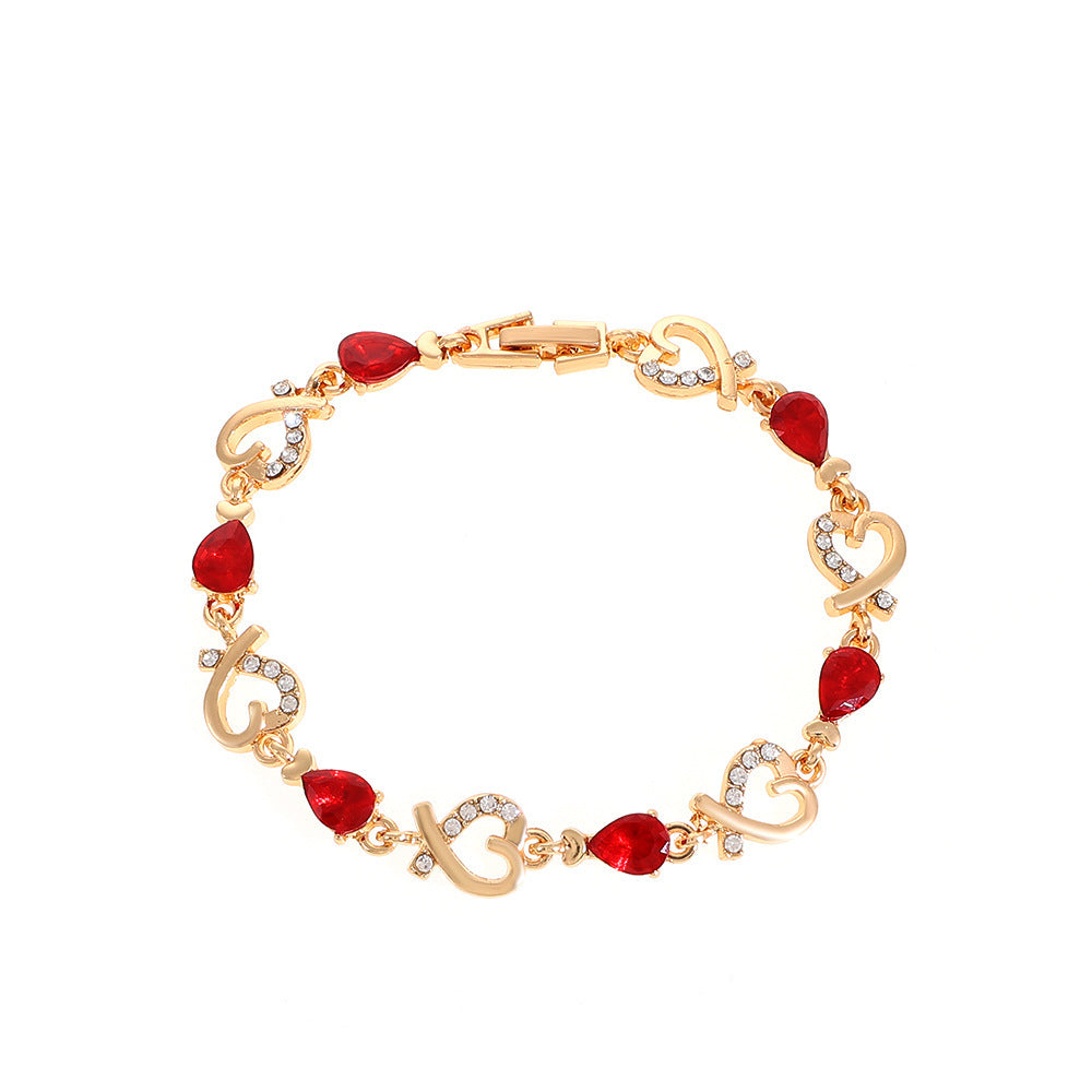 Hollow Heart Rhinestone Bracelet (photo 7)