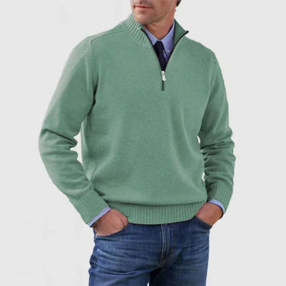 Men's Stand-Collar Zip Knit Sweater (photo 6)