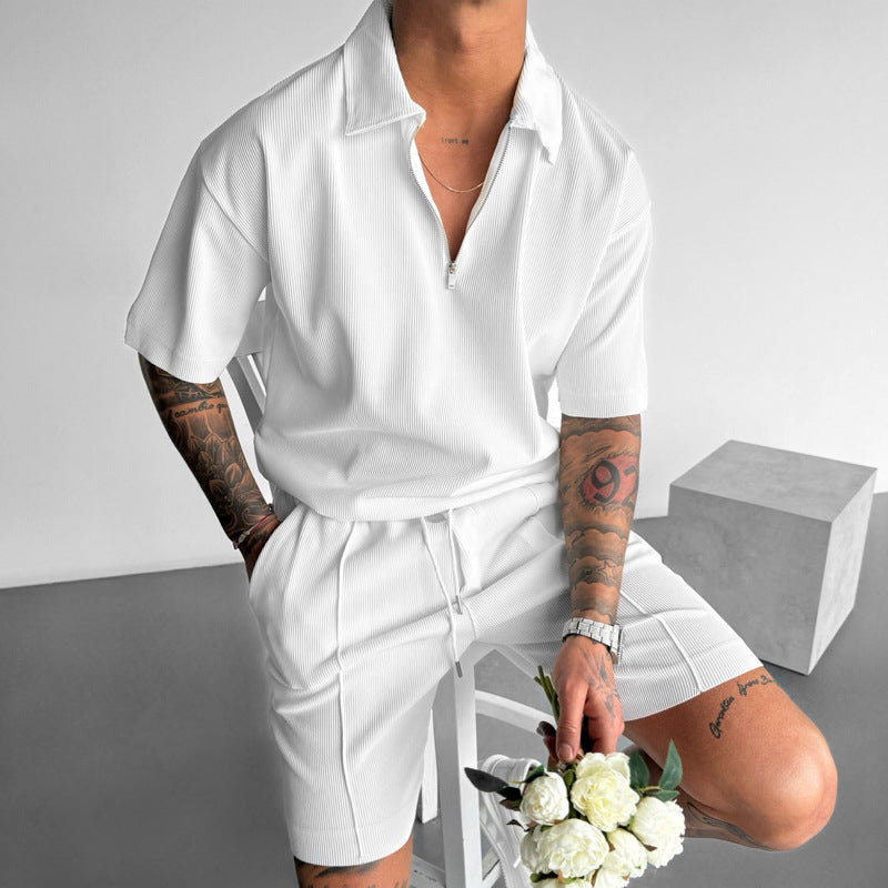 Men's Zip Polo and Drawstring Shorts Set (photo 15)