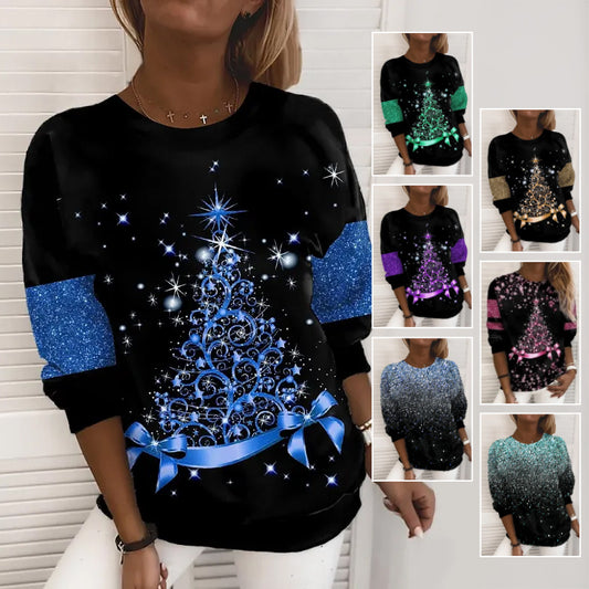 Women's 3D Print Christmas Pullover Sweatshirt