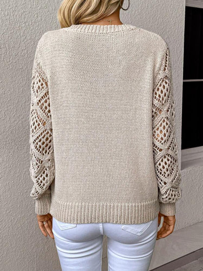 Women's Cut-Out V-Neck Pullover Sweater (photo 2)