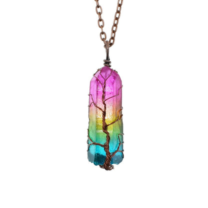 Stone Crystal Point Pendant Necklace (photo 8)