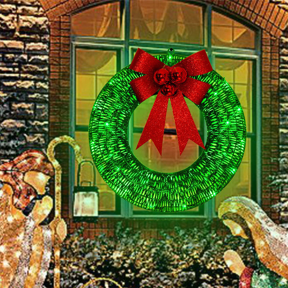 Battery LED Tinsel Christmas Wreath with Bow, 50 cm (photo 6)