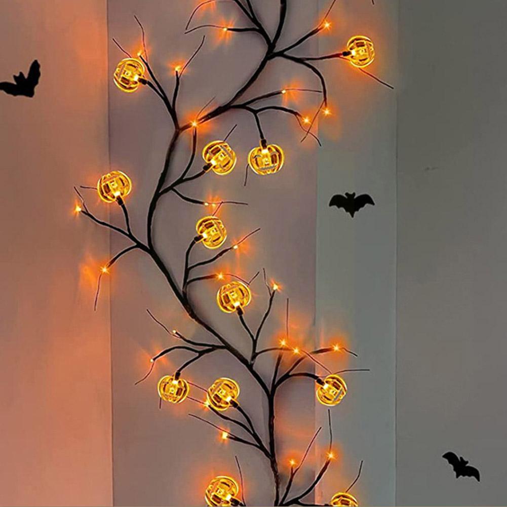 Halloween Bat or Pumpkin LED Vine String Light, 2 m (photo 6)
