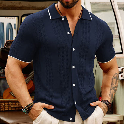 Men's Short-Sleeve Lapel Polo Shirt (photo 3)