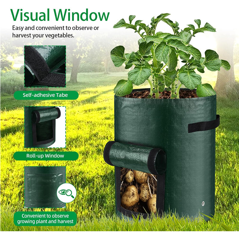 10-Gallon Fabric Grow Bags with Flap and Handles, 6 Pack (photo 4)