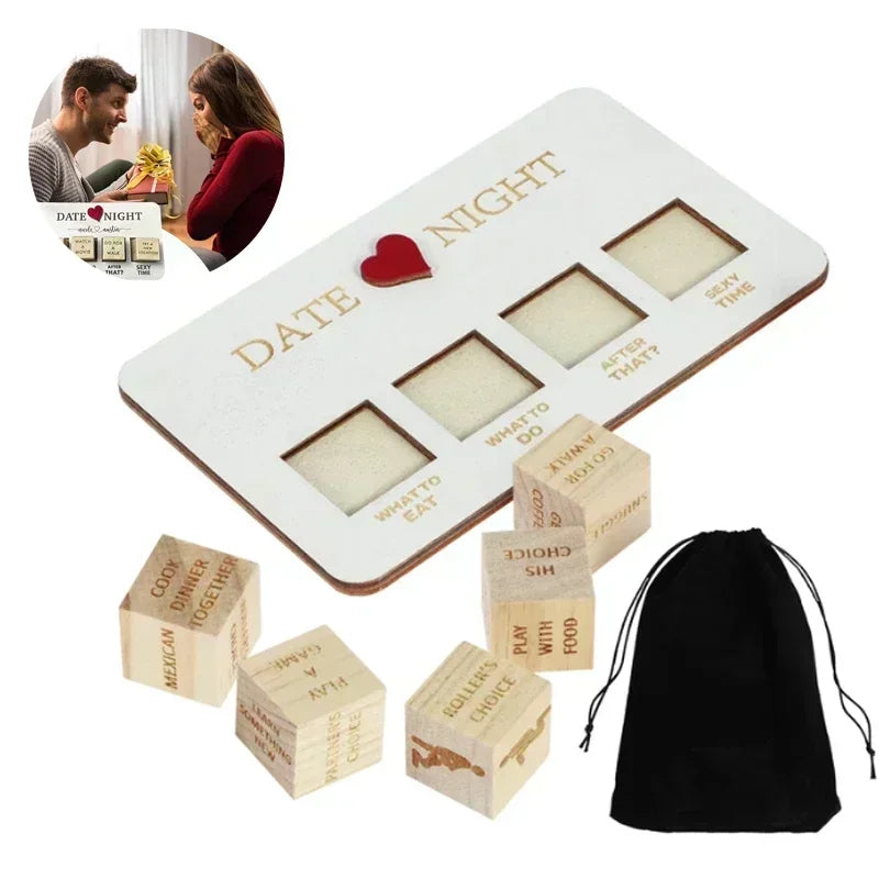 Wooden Date Night Dice Game for Couples