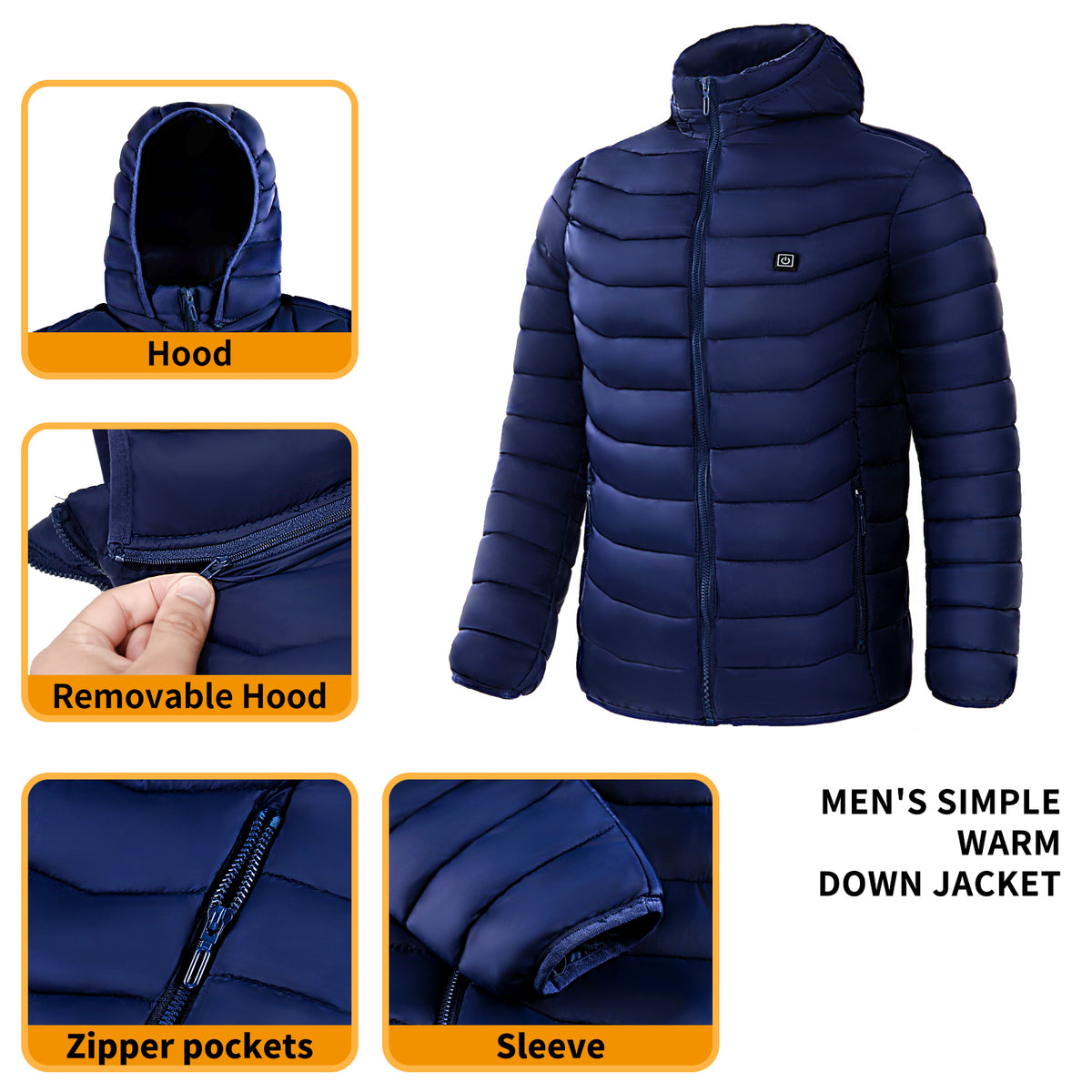 Men's Heated Hooded Puffer Jacket, 8 or 9 Heating Zones (Battery Not Included) (photo 4)