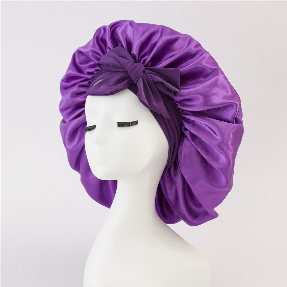 Satin Sleep Bonnet with Ribbon (photo 16)