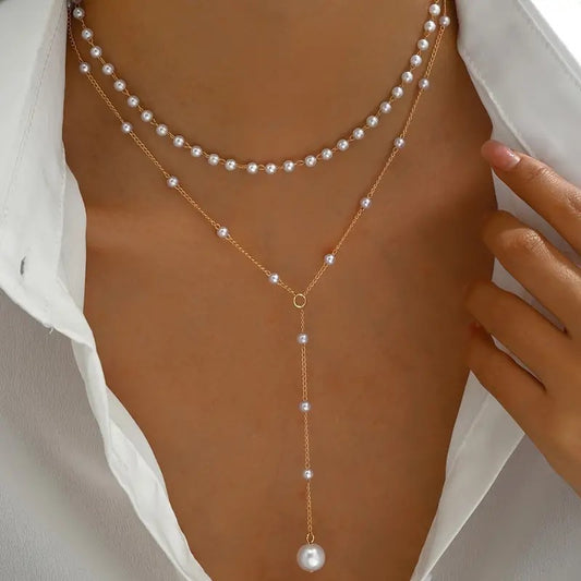 Double-Layer Pearl-Style Necklace