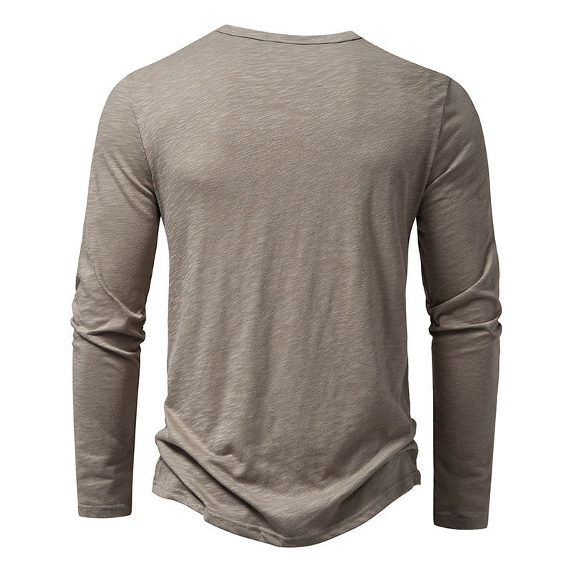 Men's Long-Sleeve Button Henley T-Shirt (photo 5)
