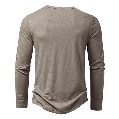 Men's Long-Sleeve Button Henley T-Shirt (photo 5)