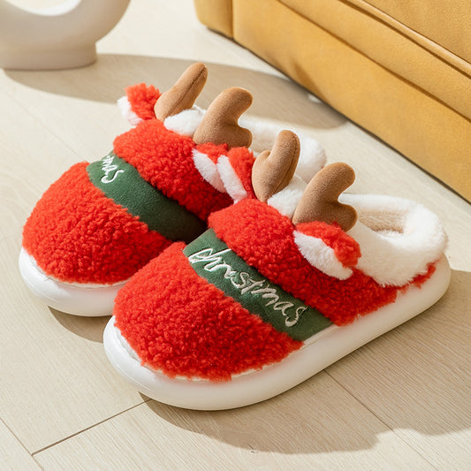Antler Plush House Slippers