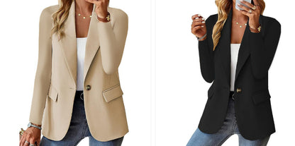 Women's Lapel Button Suit Jacket (photo 35)