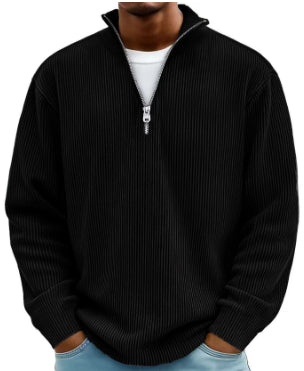 Men's Corduroy Zip Stand-Collar Pullover (photo 17)