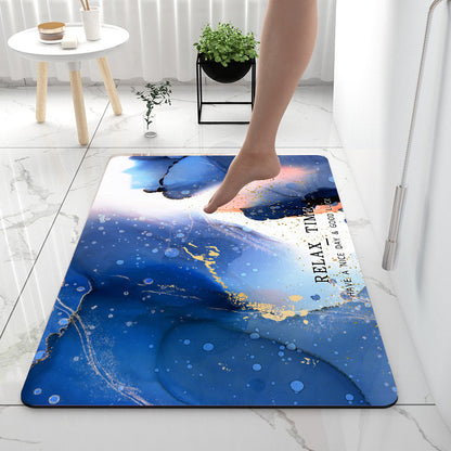 Quick-Dry Marble Print Bath Mat (photo 2)