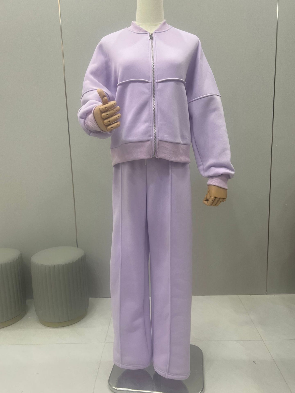 Women's Zip Jacket and Wide-Leg Pants Sports Set (photo 16)