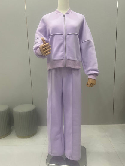 Women's Zip Jacket and Wide-Leg Pants Sports Set (photo 16)