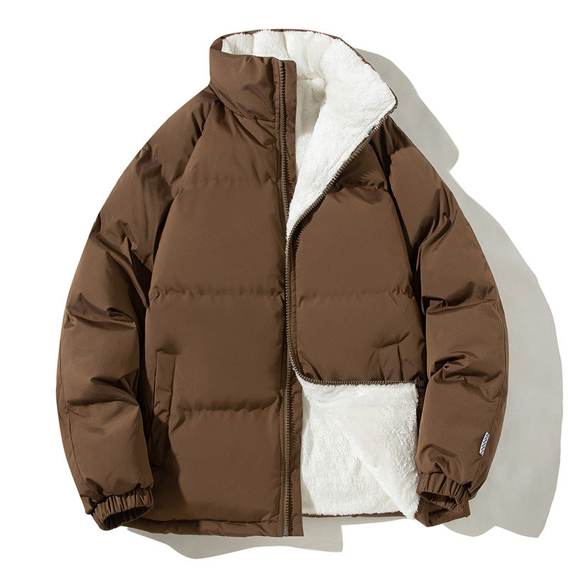 Unisex Stand-Collar Plush Padded Jacket (photo 7)