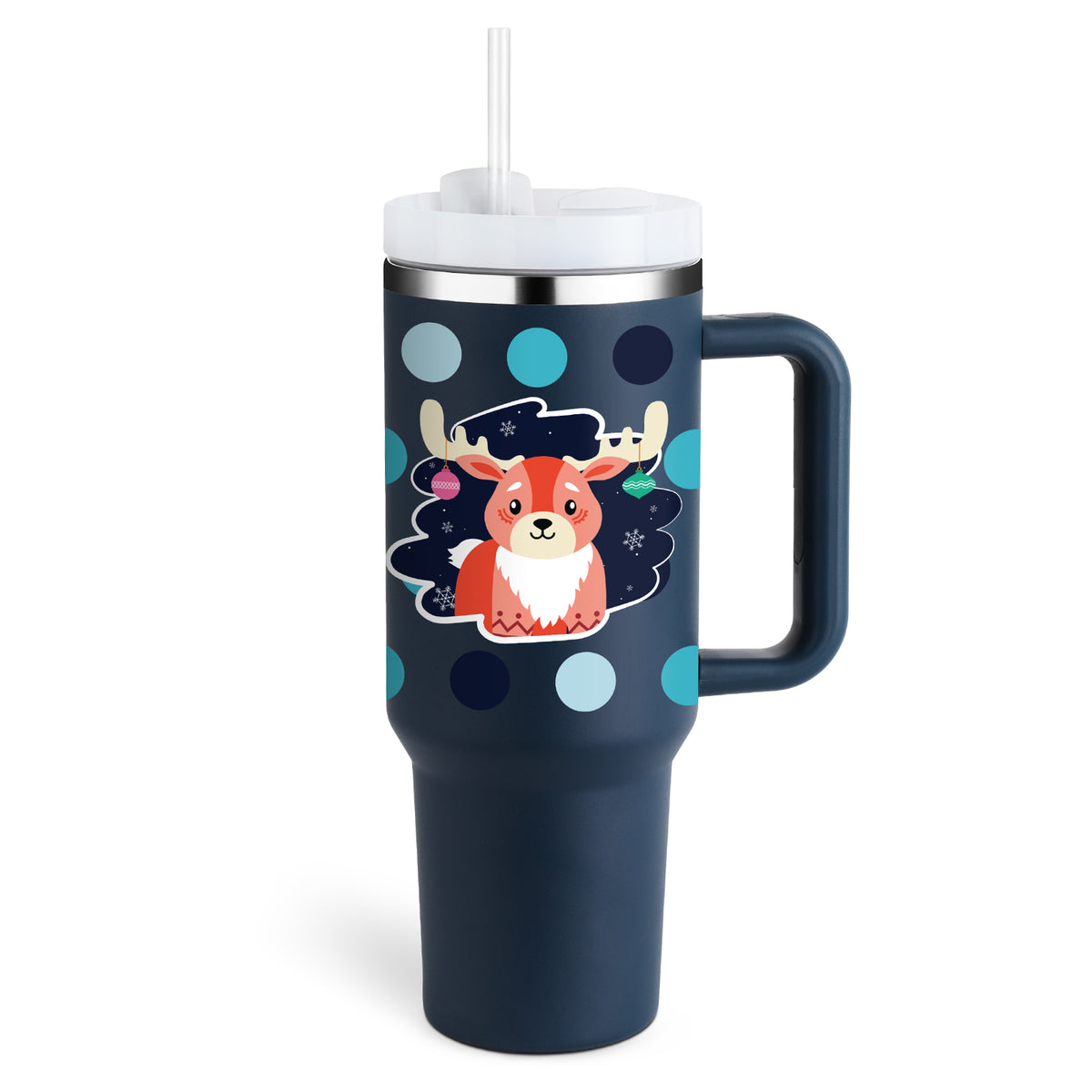 40 oz Insulated Stainless Steel Tumbler with Handle, Lid and Straw (photo 24)