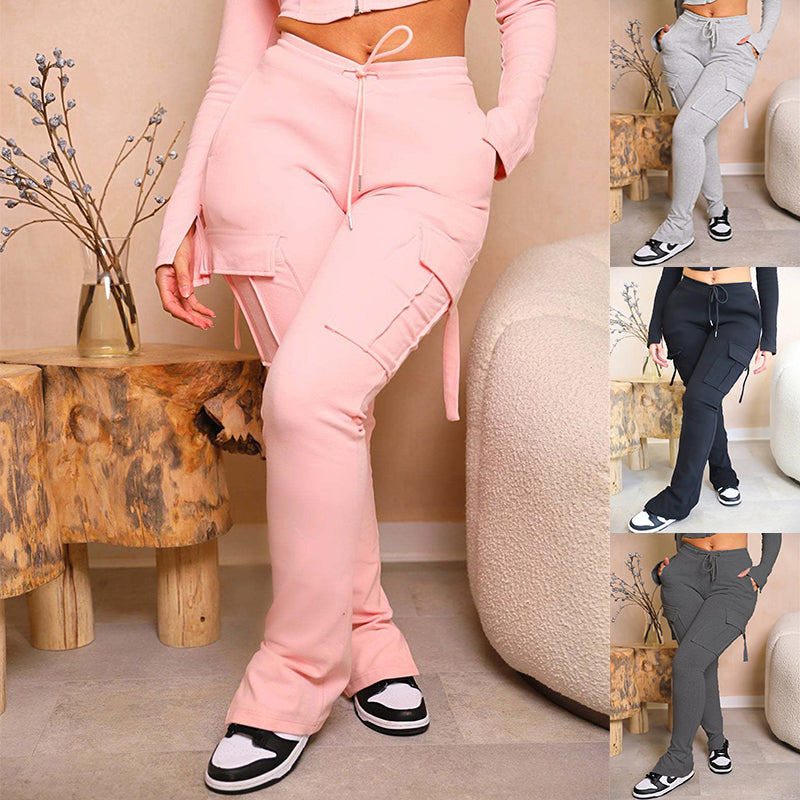 Women's High-Waist Drawstring Cargo Pants