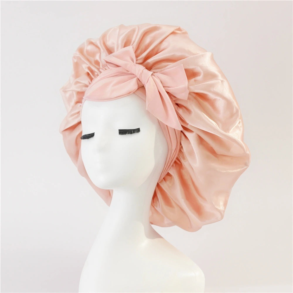 Satin Sleep Bonnet with Ribbon (photo 24)