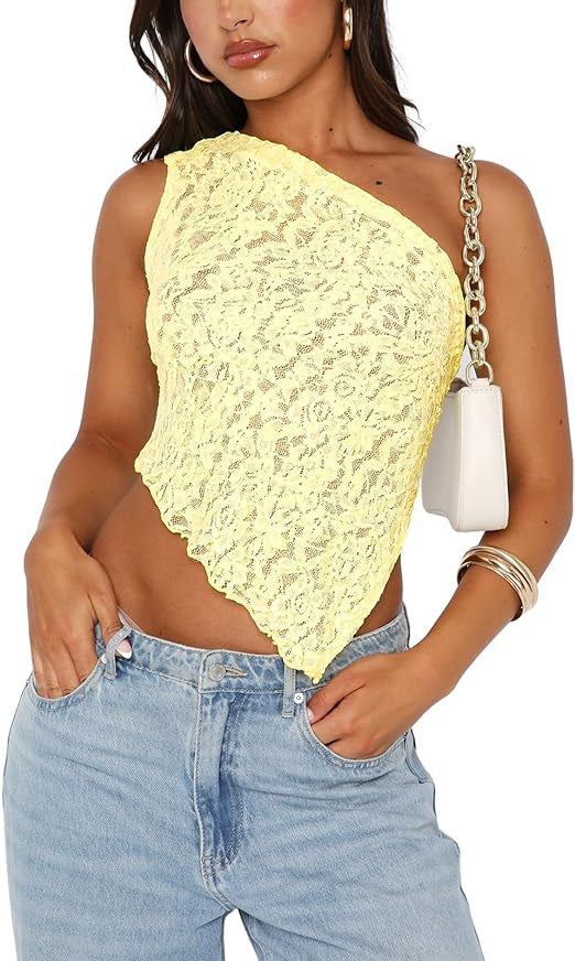 Women's Lace Backless Asymmetric Cami Top (photo 13)