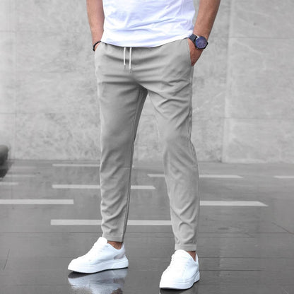 Men's Slim Drawstring Pants with Pockets (photo 5)